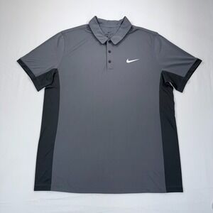 Nike Dri-FIT Evergreen Golf Polo Mens XL Short‎ Sleeve Performance Football Gray